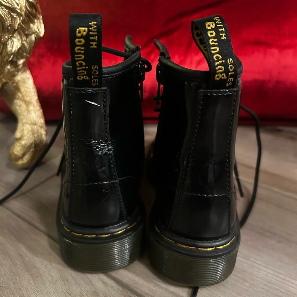 Junior 1460 Black Patent Leather Lace-Up Boots